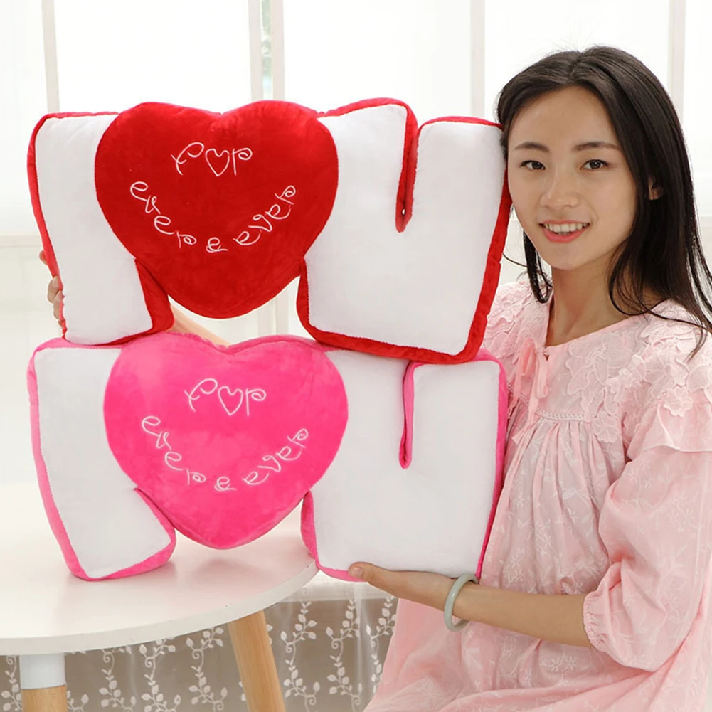 Love Heart Cushion Pillow Red Back Support Valentine'S Day Gift Plush Throw | Дом и сад
