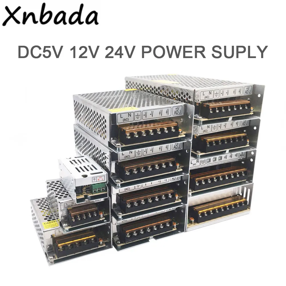 Трансформаторы систем освещения 110V 220V Драйвер адаптер DC5V 12V 24V 1A 2A 3A 5A 10A 15A 20A 30A 40A 60A Светодиодные ленты переключатель Питание