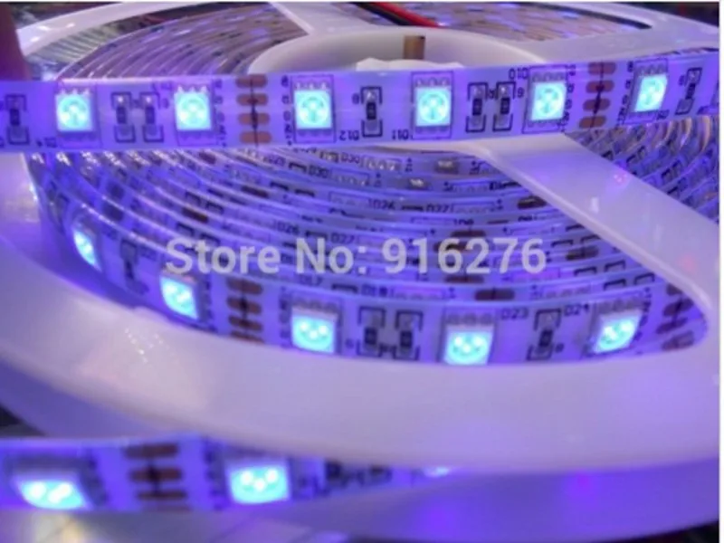 5 м 395nm УФ Ультрафиолетовое светодиодный ленты 5050 3528 SMD фиолетовый 60 светодиодов/m 120 светодиодов/м Гибкие полосы света 12 В Белый/Черный PCB