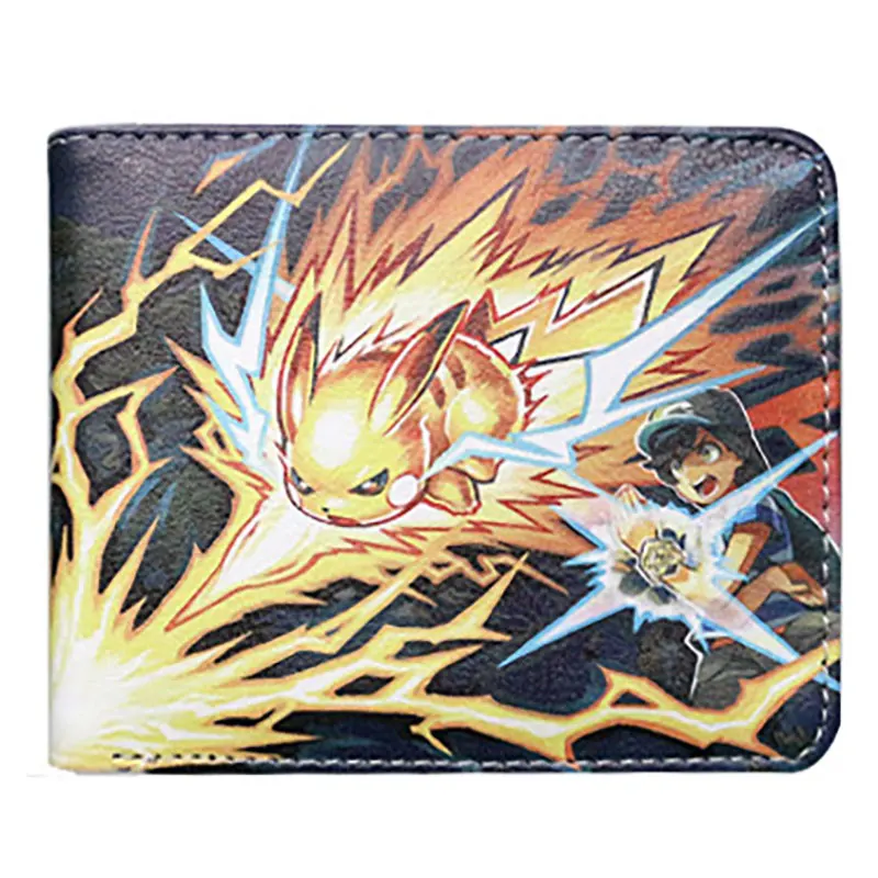 23 Аниме Пикачу Бумажник игры Pokemon кошелек подарок для мальчика девочки; дети мультфильм Pocket Monster мешок денег Для мужчин Для женщин кожа короткие кошельки - Цвет: 23