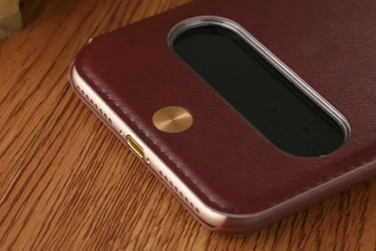 Люкс Ретро Для iphone 7/7 plus Кожа Флип Стенд Крышка случаи Вид из Окна и Окно Сенсорный