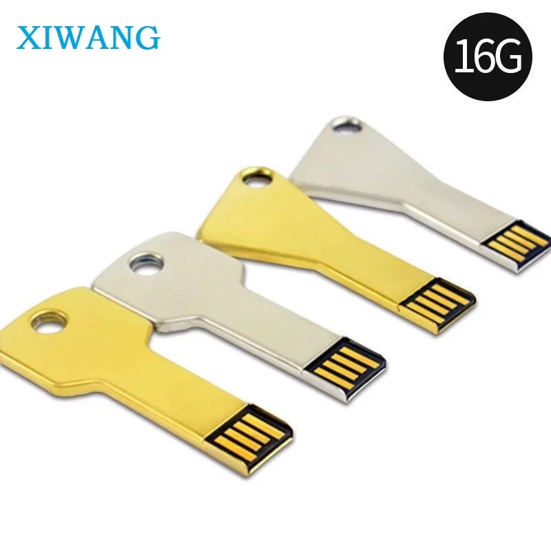 USB флеш-накопитель 32 ГБ в форме ключа, usb накопитель 2,0 128 Гб 64 ГБ, металлический золотой флеш-накопитель 16 ГБ, карта памяти 8 ГБ 4 ГБ, бесплатный логотип на заказ