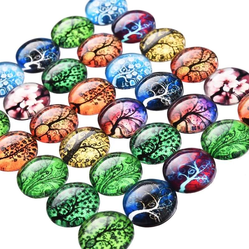 10 шт./партия Разноцветные Стеклянные Кабошоны плоские DIY аксессуары выпуклые с