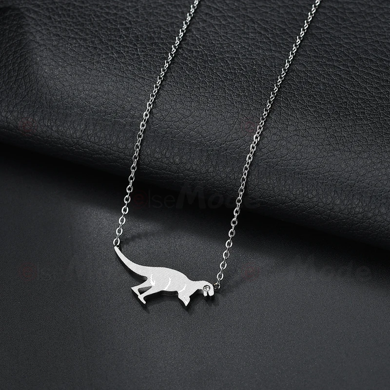 Женское Ожерелье с динозавром из нержавеющей стали ELSEMODE золотое ожерелье