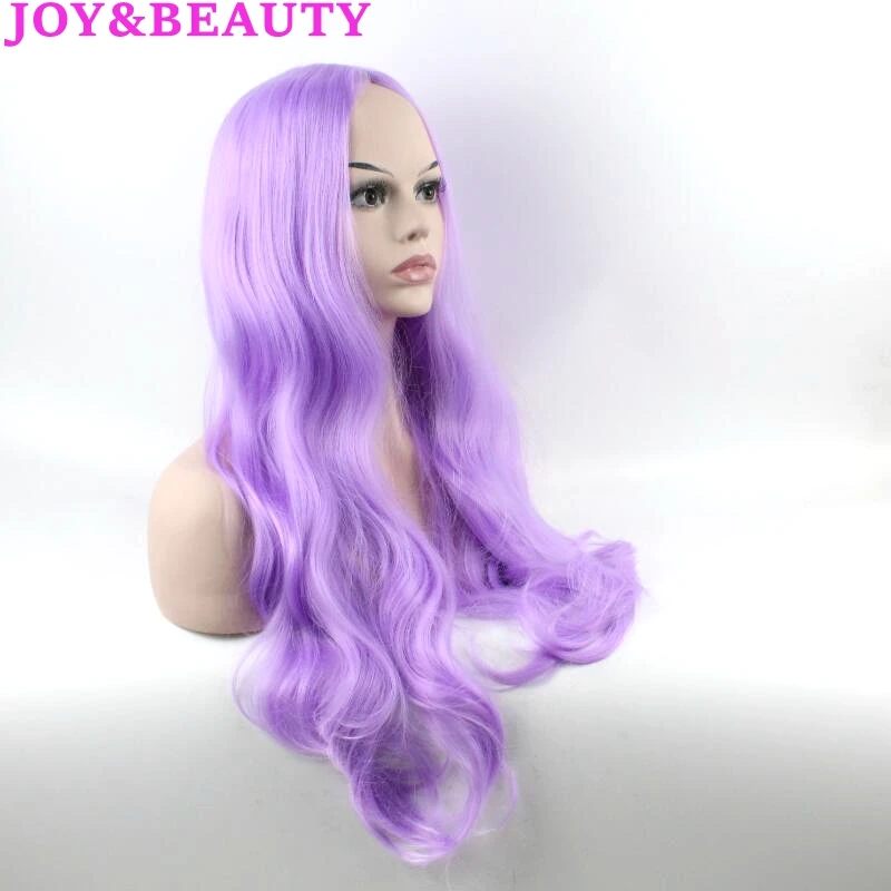 Парики из синтетических волос JOY & BEAUTY матовые и фиолетовые длинные волнистые