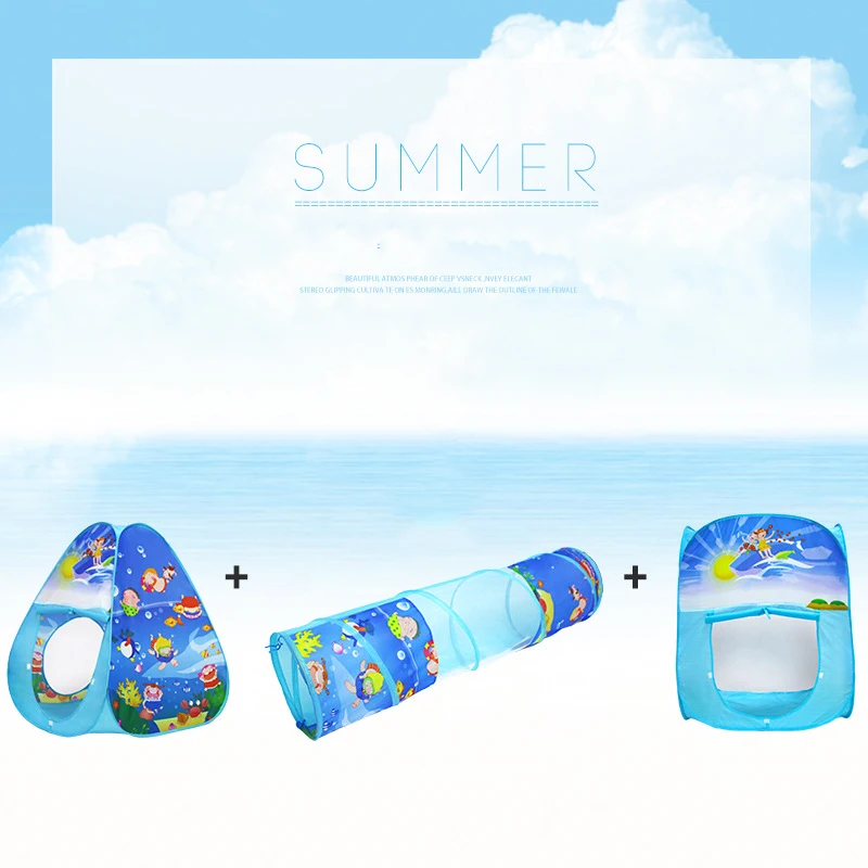 

Children's Outdoor Combination Marine Ball House Tent Three-Piece Set Children's Tent Tunnel Indoor Play House RE1307