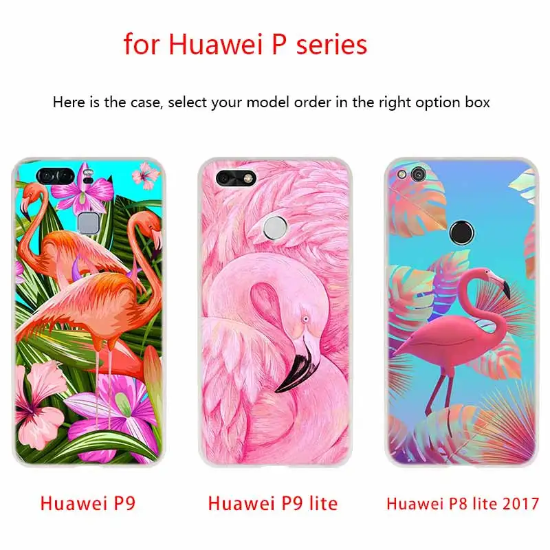 Розовый силиконовый чехол с фламинго мягкий для Huawei P50 P40 P10 P20 P30 Lite Pro P Smart Z 2020 2019 -