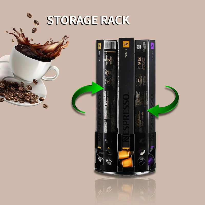 Gamlung Revovling держатель для капсул с кофе для Nespresso капсулы с кофе 360 градусов карусель стеллаж совместим с Nespresso 6 коробок