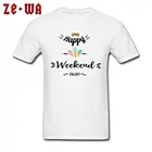 Happy Weekend футболки Enjoy Мужская футболка белая футболка с принтом мороженого топы футболки Funky свитшоты хлопковая одежда Бесплатная доставка