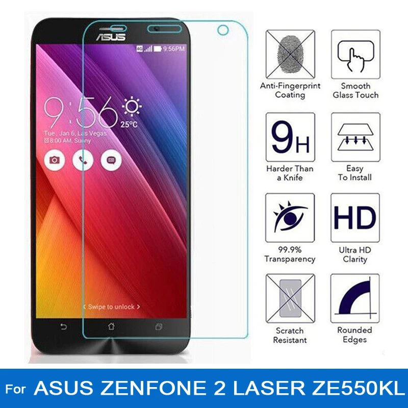 9D 2.5D Премиум Закаленное стекло для asus zenfone 2 laser ze550kl защита экрана Передняя