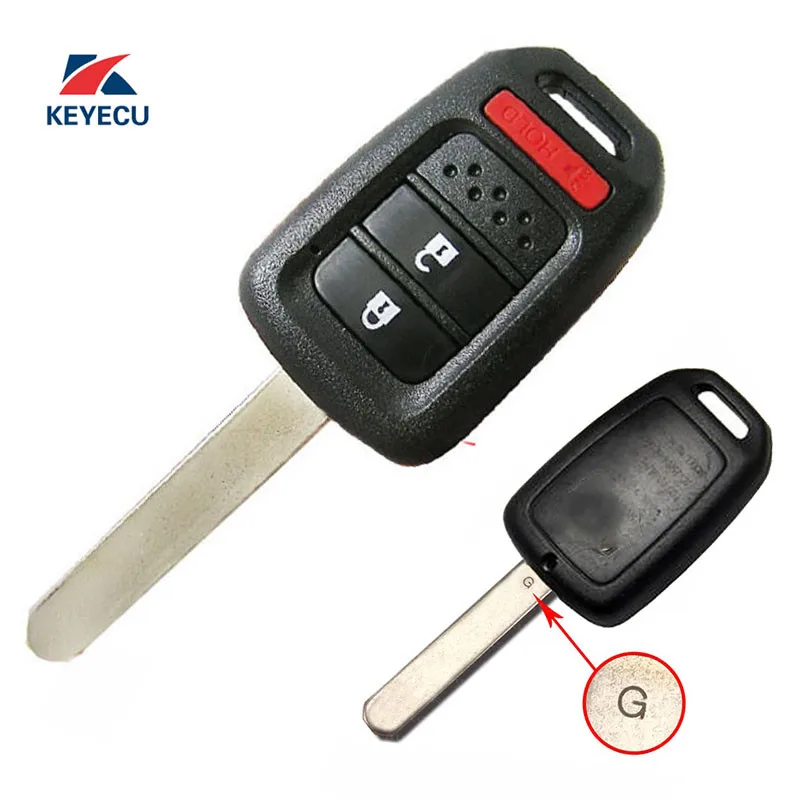 

KEYECU Replacement 2+1 Button Unuct Remote Key Fob 313.8MHz ID47 for Honda CR-V Crosstour 2013-2014 FCC ID: MLBHLIK6-1T