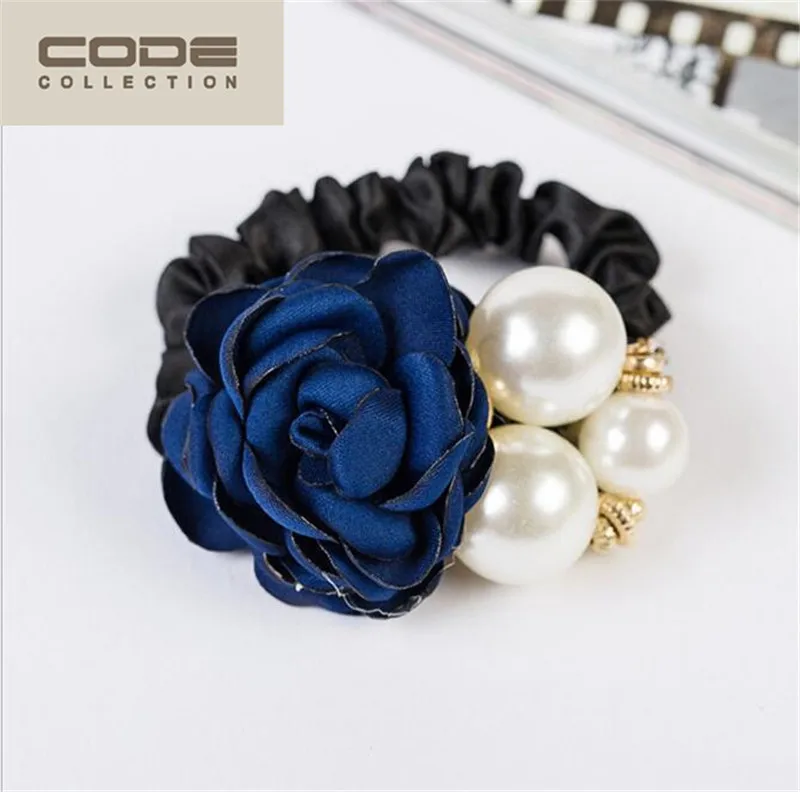 2018 элегантные эластичные ленты для волос ручной работы Камелия Цветочная