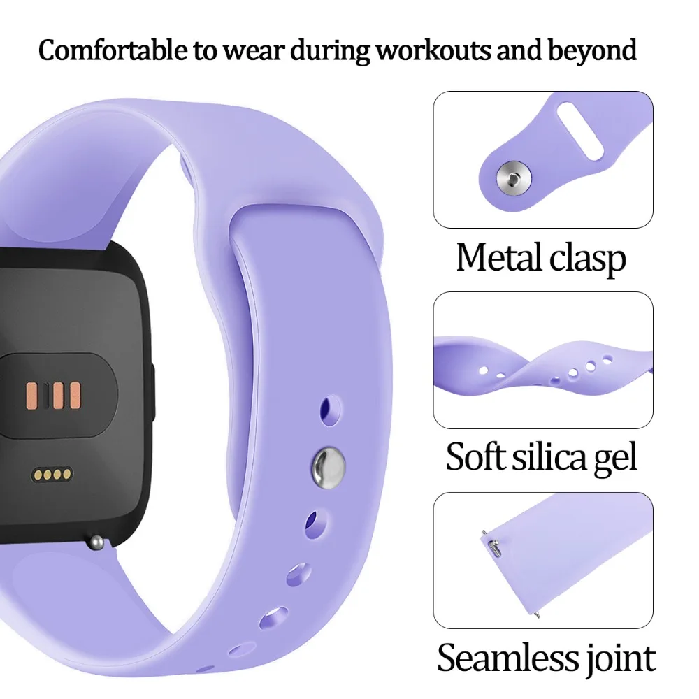 Силиконовый ремешок для fitbit versa/versa 2/versa litle ремешок reloj Браслет спортивный сменный ремешок для часов Часы Аксессуары