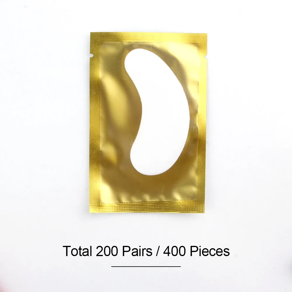 200 pairs Gold 100/150/200 пар подушки для наращивания ресниц под ресницы патчи одноразовые смешанные Бумага подушка для ресниц Макияж инструмент - Длина: 200 pairs Gold
