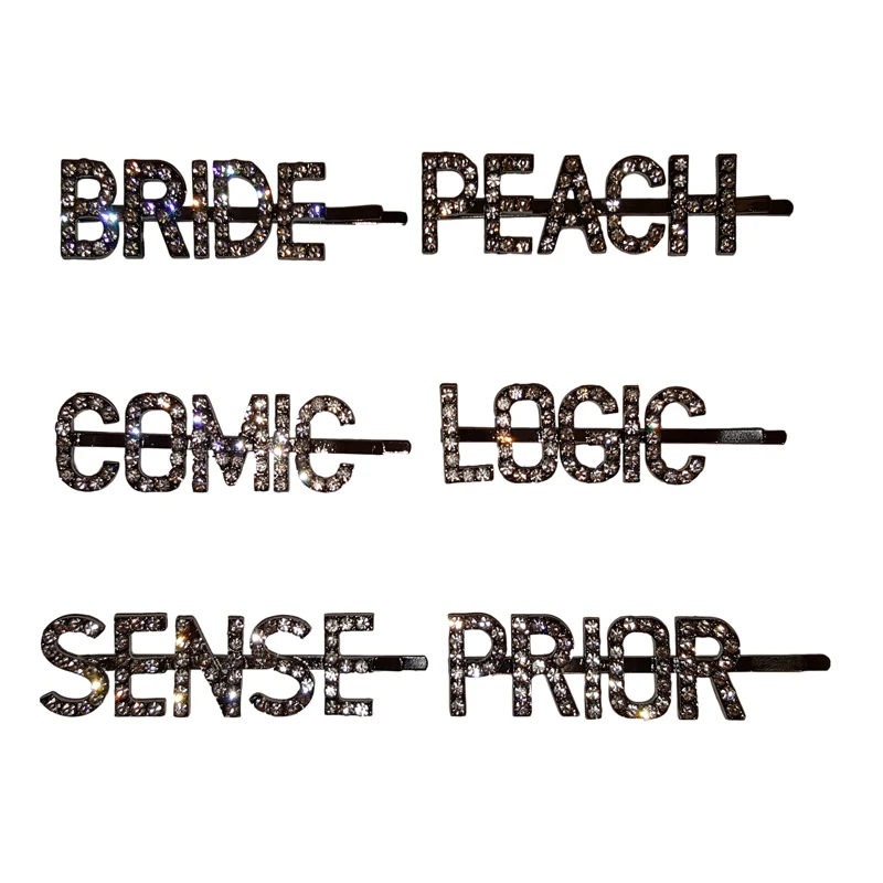 Ювелирные изделия невесты буквы с кристаллами слово стразы заколка для волос
