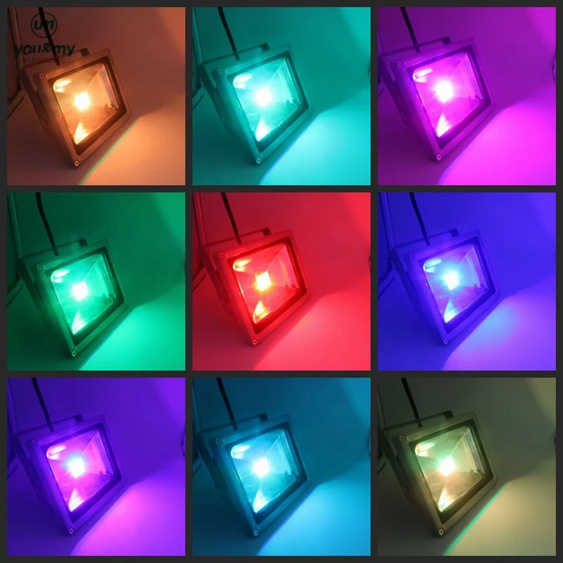 

SZYOUMY RGB Projection LED Flood Light 10W 20W 30W 50W 70W Floodlight Waterproof IP65 Outdoor Color Change Play Grounds Yards