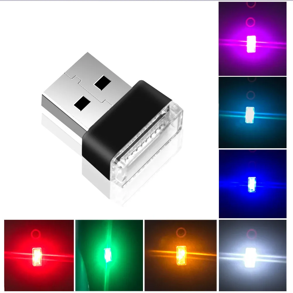 Мини светодиод машины светильник салона автомобиля USB атмосферный свет Plug and Play