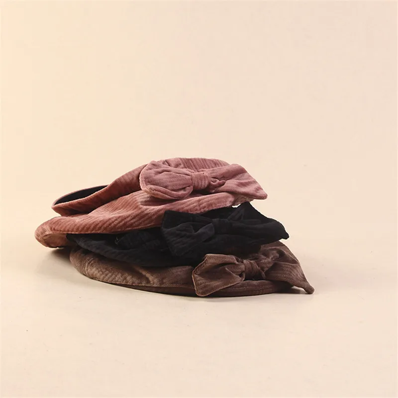 2019 красивые осенне зимние теплые хлопковые носки с бантом шапки береты для