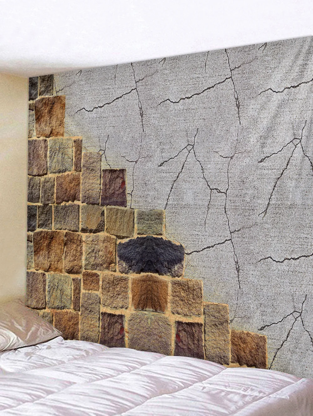 3D Brick Stone Printed Wall Tapestry Mandala Fabric Hippie Tapestry Wall Hanging Vintage Decor Bedroom Headboard Mural Art Tapiz - Цвет: Vintage-4