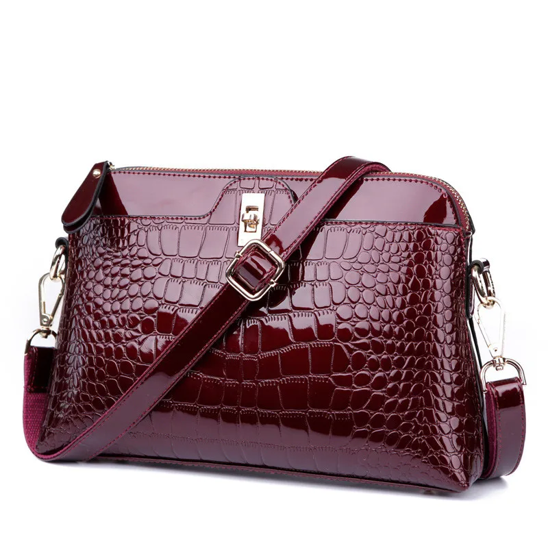 Wine Red FLYONE брендовая сумка на плечо, женские сумки из крокодиловой кожи, модная сумка-шоппер, Женская Роскошная сумка, подарок для девушек, вечерний клатч - Цвет: Wine Red