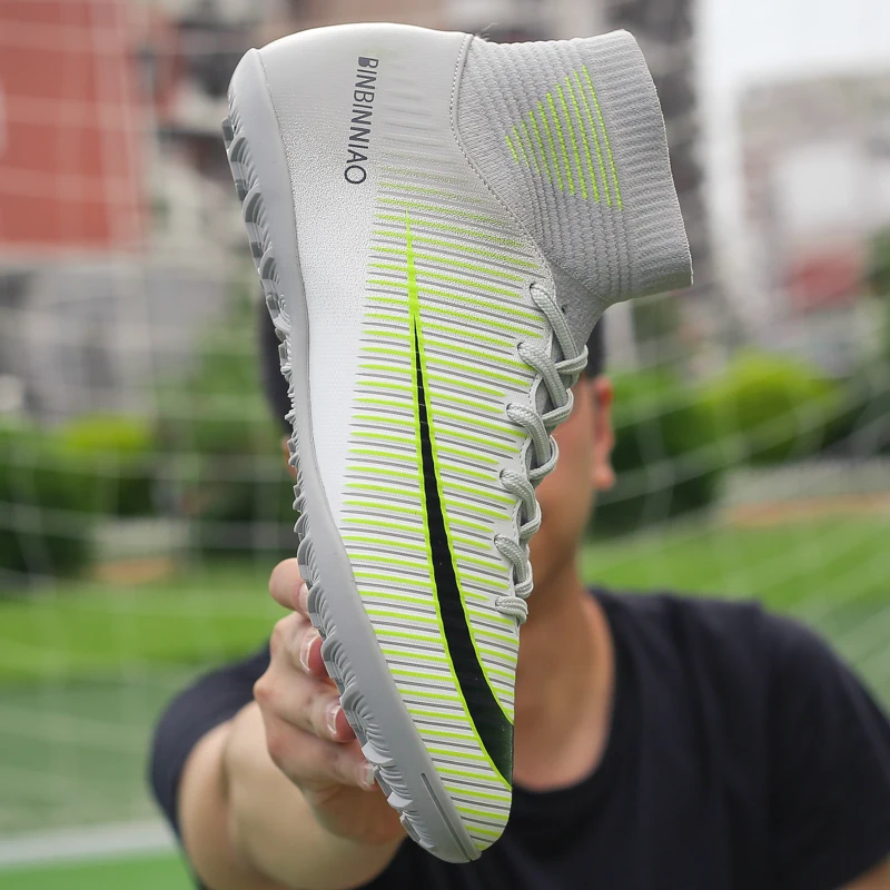 Beli Sepak Bola Sepatu Bot Sepatu Semata Kaki Tinggi Atasan Sepak Bola Cleat Sepatu Duri Panjang & Pendek Paku Sepak Bola Pria Sepatu Sneakers Indoor Rumput Futsal
