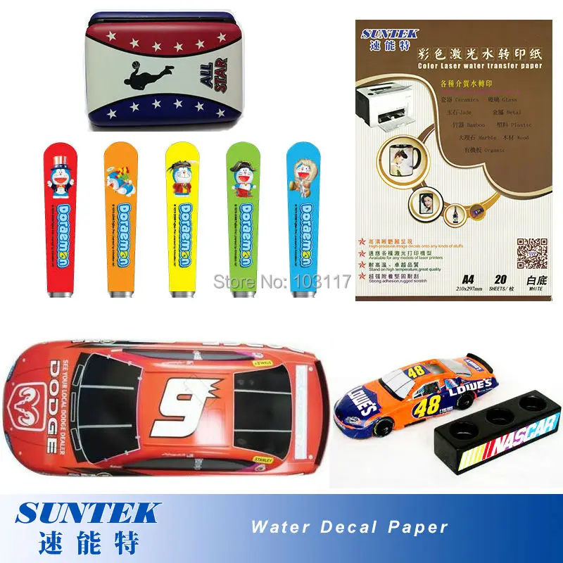 (10 шт./лот) А4 Размер лазерный белый цвет водная горка печать бумага|water transfer|paper water