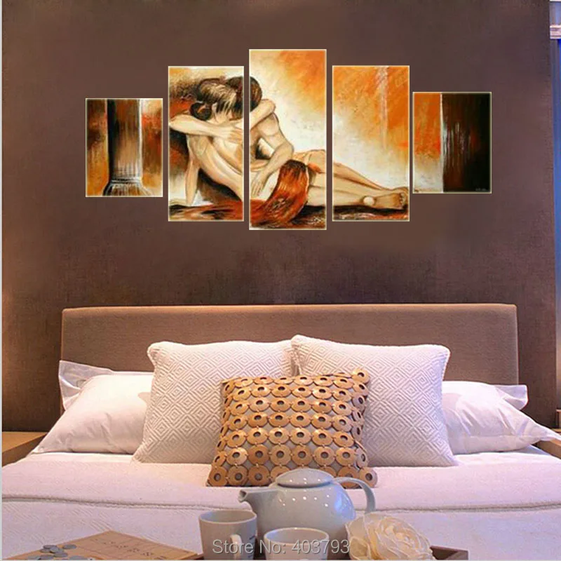 

Arts World High-Quality 100% Hand-Painted Nude Modern Oil Paintings For Bedroom Wall Pictures On The Wall 5Pcs Set With Unframed