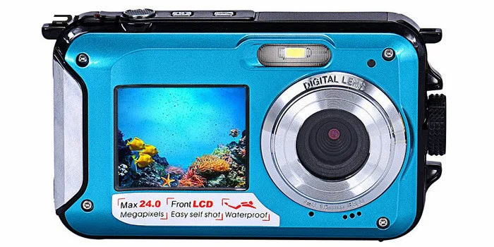 

10 шт. D8 Max 24MP 5MP CMOS Цифровая камера 2,7 дюймов + 1,8 дюймов двойной экран Водонепроницаемая камера DHL доставка