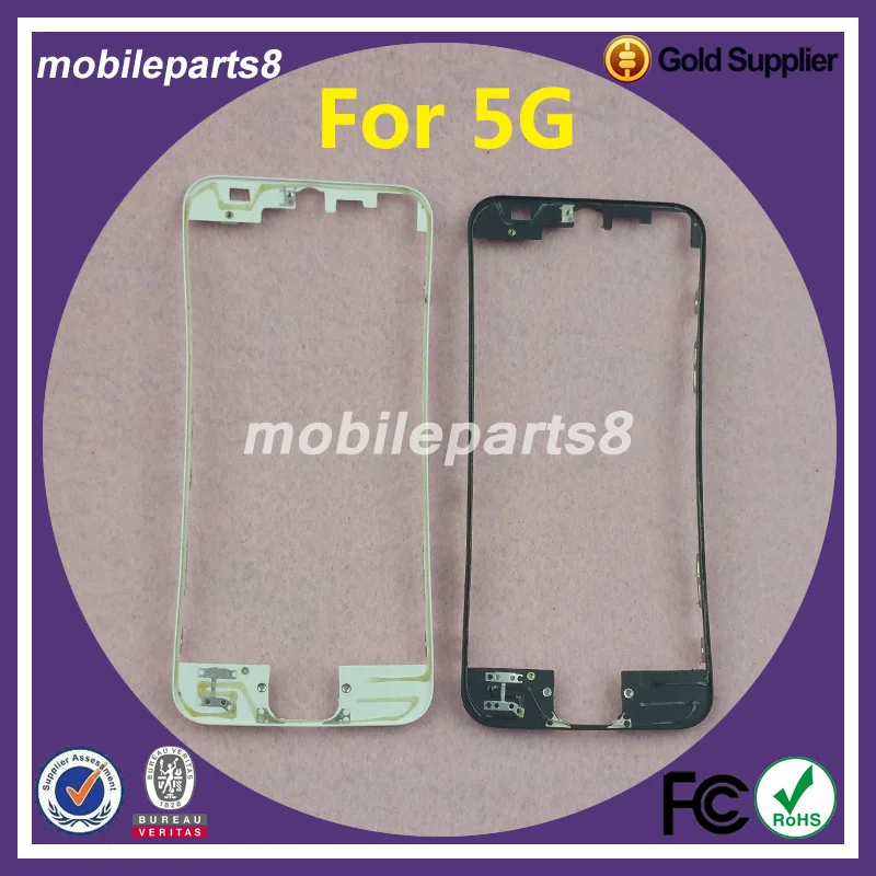 Черная/белая передняя панель с жидким клеем для iPhone 5 100 шт. средняя рамка