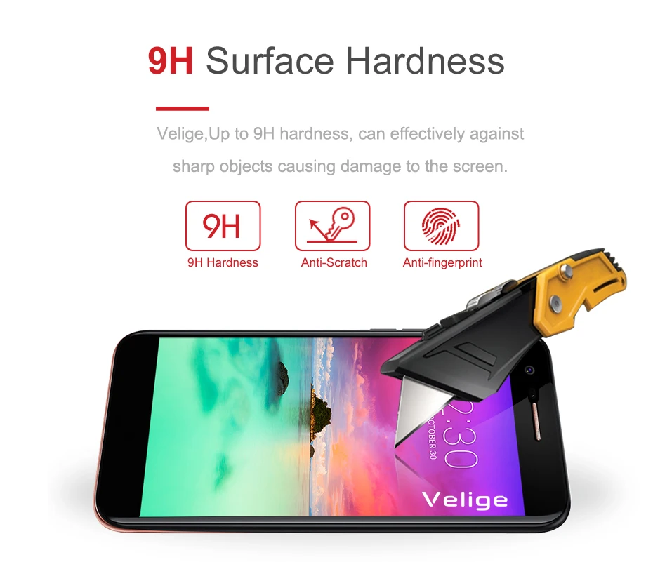 Закаленное стекло Velige с полным покрытием для LG K10 2017 K 10 защита экрана из