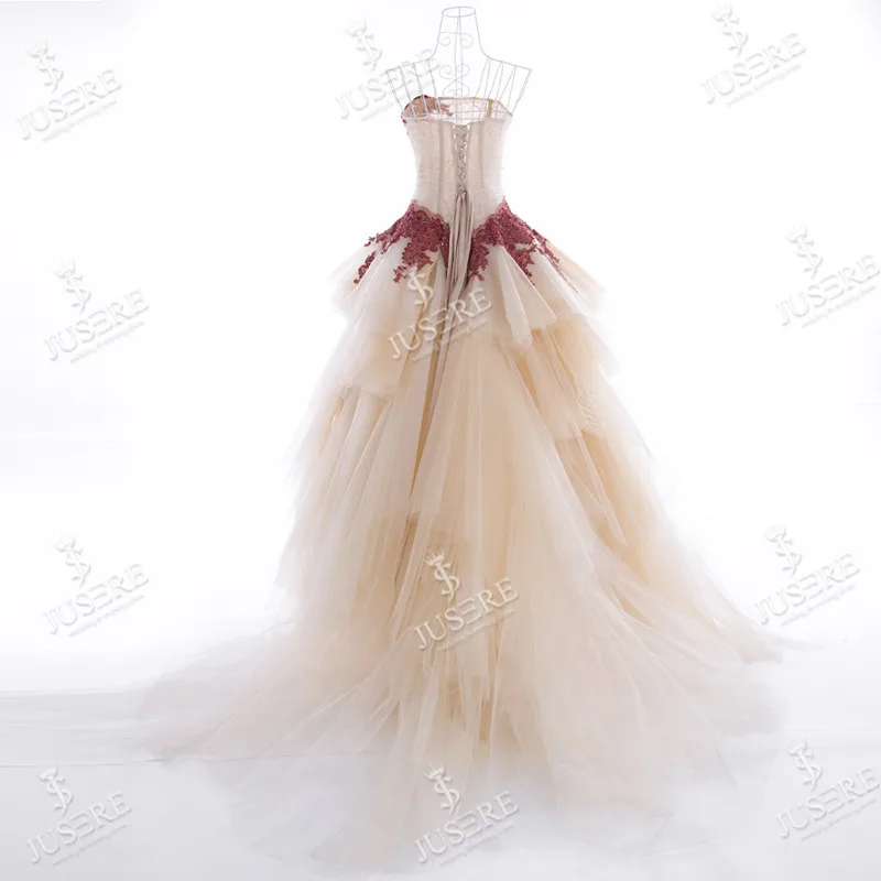 Соблазнительный Асимметричный длинный корсет без бретелек тюль цвета