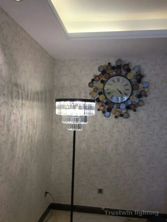 Современная хрустальная напольная светодиодная лампа модный светильник для