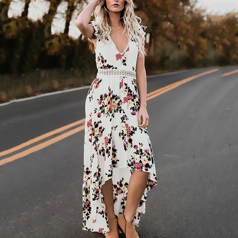 Плюс Размеры Для женщин летнее платье в богемном стиле пикантные тонкие с