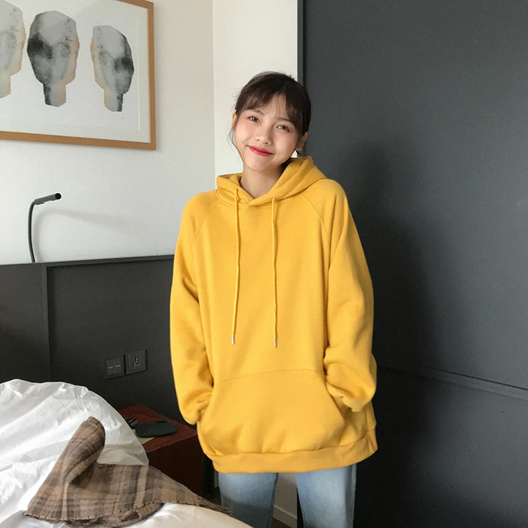 Осенняя толстовка с капюшоном, зимняя одежда harajuku, Женская Толстовка в Корейском стиле, модные розовые толстовки с карманами для друзей