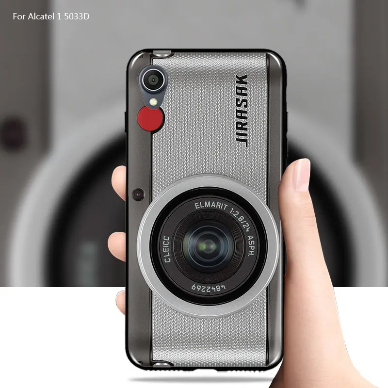 Для Alcatel 1 5033D чехол Ретро камера кассетные ленты Мягкая силиконовая задняя крышка