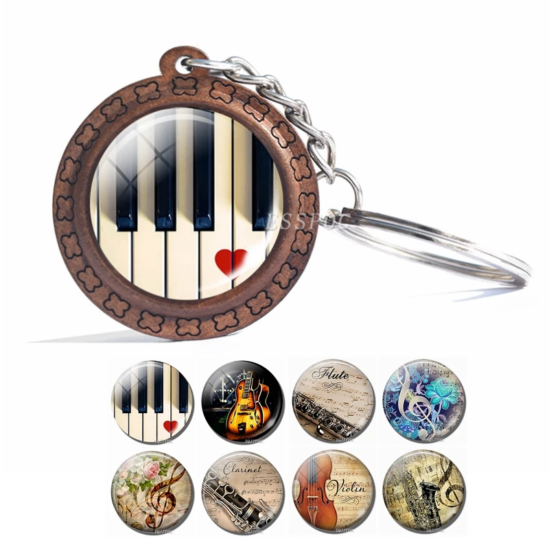 Музыкальный инструмент брелок для ключей пианино гитара кларнет флейта скрипка