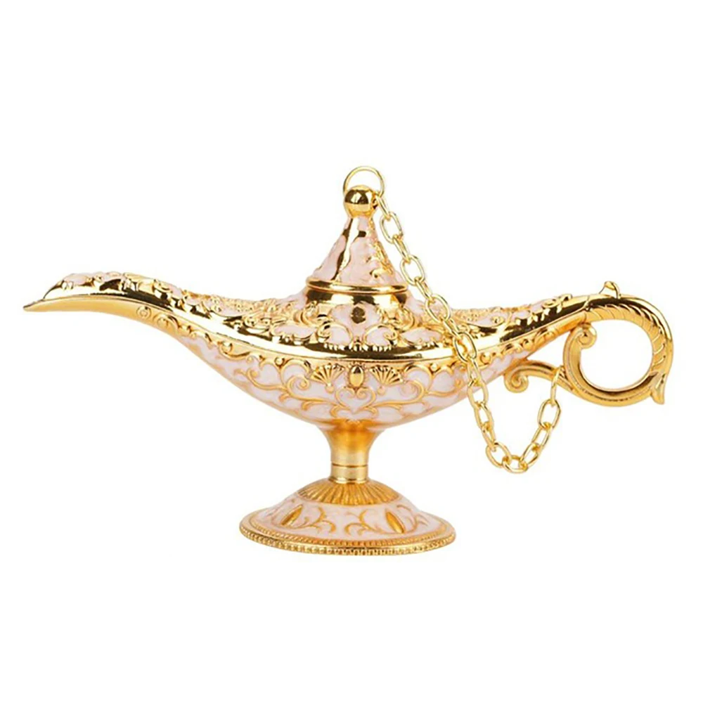 Темно-синий Russian Aladdin Lamp Hollow Aladdin Wishing Magic Lamp Zinc Alloy Wishing Tea Pot Retro Home Decoration Ornament Gifts - Цвет: Темно-синий