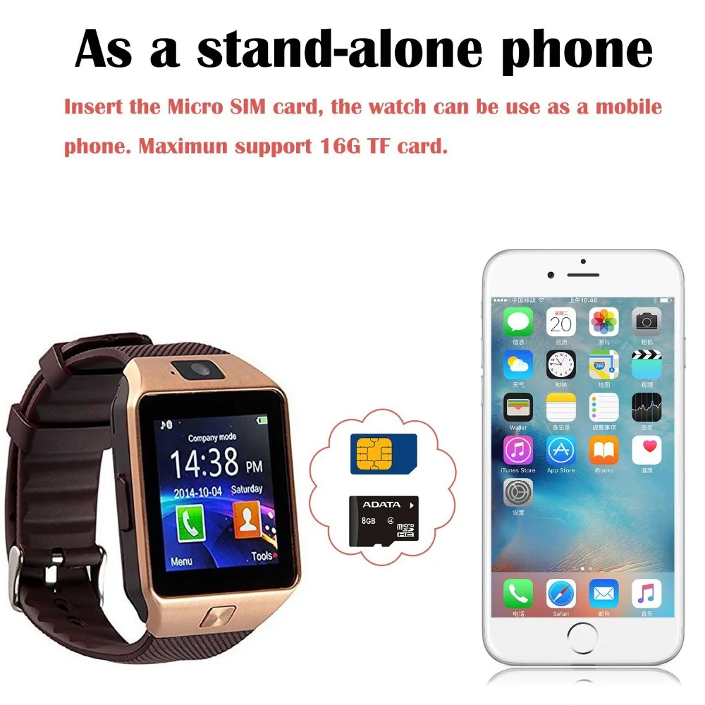 DZ09 Smartwatch Bluetooth Smart часы Relogio смотреть Android Телефонный звонок sim-tf Камера для Apple iPhone