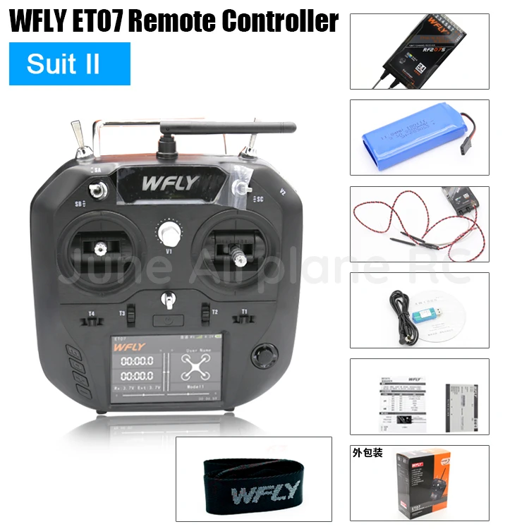 Радиоуправляемый передатчик WFLY ET07 10 каналов 2 4 ГГц + сигнал WBUS/PWM RF207S приемник для
