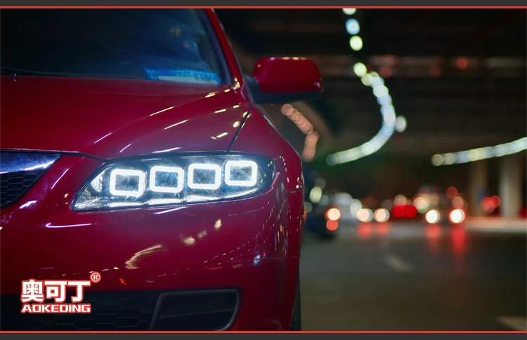 АКД Тюнинг автомобилей фары для Mazda 6 мазда 6 2004- светодиодные фары DRL ходовые огни биксеноновый луч Противотуманные фары с ангельскими глазками