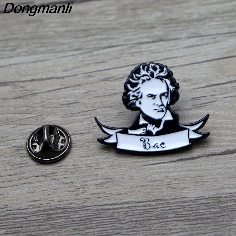 L3640 Ludwig Van Beethoven художественная эмалированная булавка броши мультфильм креативная металлическая брошь булавки Джинсовая Шляпа значок воротник ювелирные изделия 1 шт