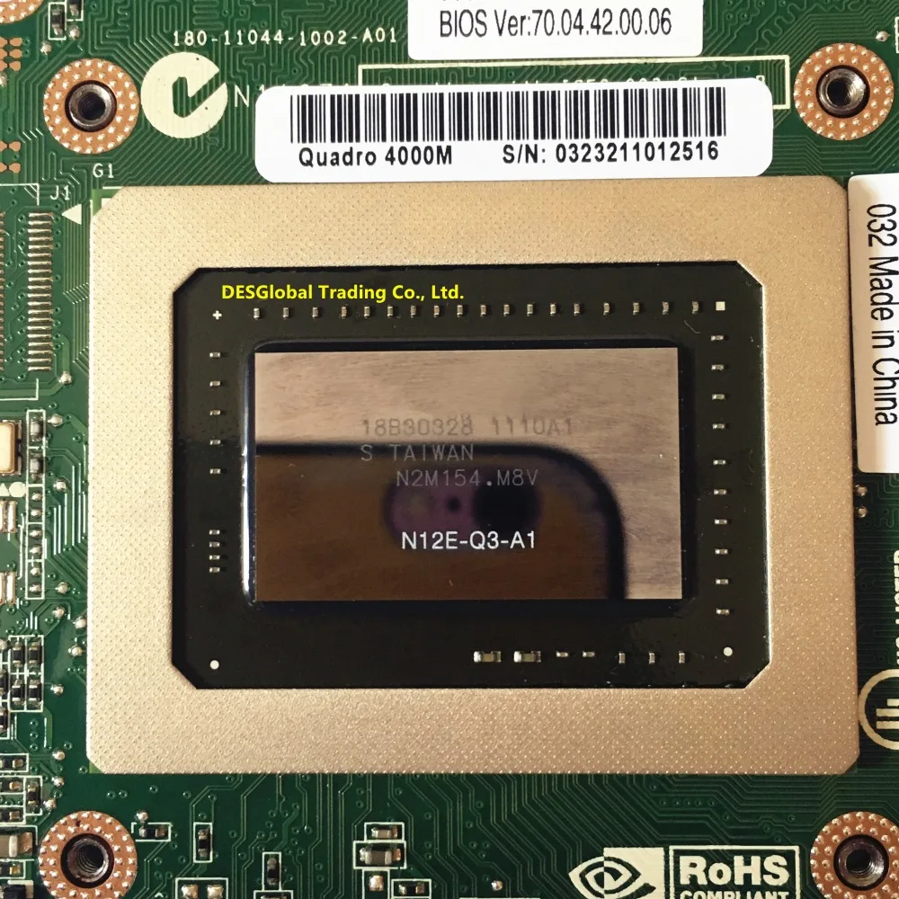 Фирменная Новинка Quadro 4000m Q4000M VGA Видео Графическая карта N12E-Q3-A1 CN-0HGXY3 HGXY3 для ноутбука DELL M6600 hp 8760 Вт 8740 Вт тест