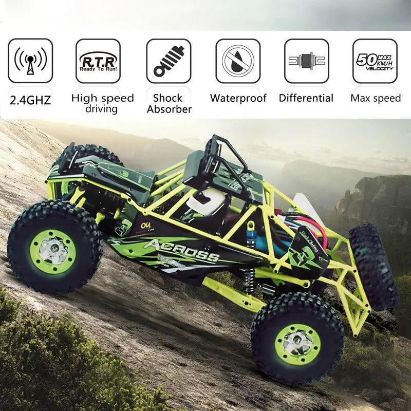 12428 1:12 RC внедорожный автомобиль с светодиодный Light2.4G 4WD 50 км/ч высокоскоростной