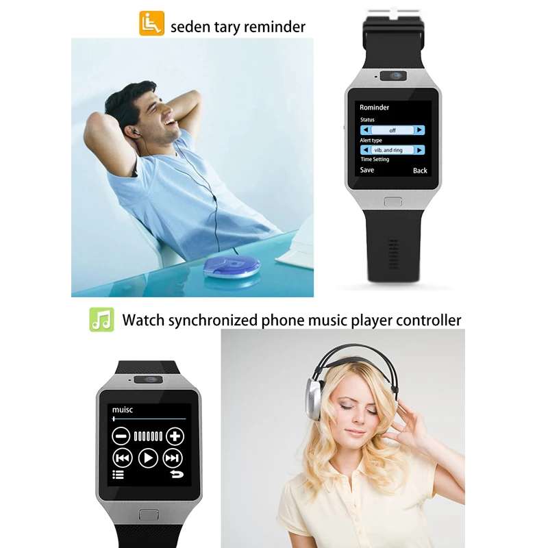 DZ09 Smart Watch Health Care Camera Dial/answer SIM/TF Card Fitness Tracker Reminder Wristband For Android Ios VS Q18 GT08A1 | Электроника