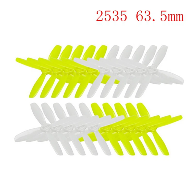 10 Pairs Kingkong 2035 / 2045 3045 2535 1535 3-blade Propeller CW CCW 1.5mm Mounting hole Bright Green and White for Drone | Игрушки и