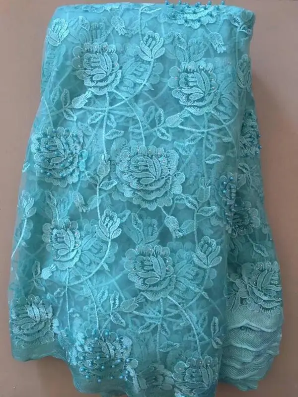 Pretty design french lace fabric embroidery tulle with stones african floral 5 yard BE8 | Дом и сад
