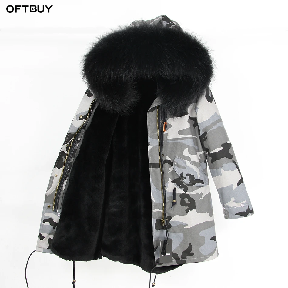 OFTBUY,, парка, длинная, серая, зимняя, куртка, пальто для женщин, натуральный мех, парка, натуральный мех енота, воротник, теплый, мягкий, искусственный мех, подкладка
