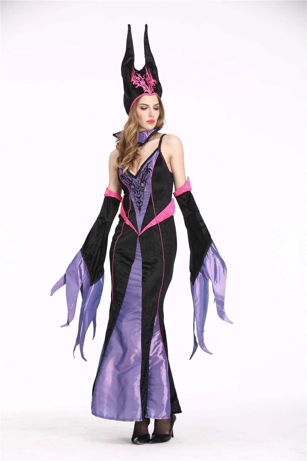 2020 Hot Sale Halloween Witch Cosplay Costume Adult 4 Pieces Fancy Sexy Christmas Clothing Role Play Set | Тематическая одежда и