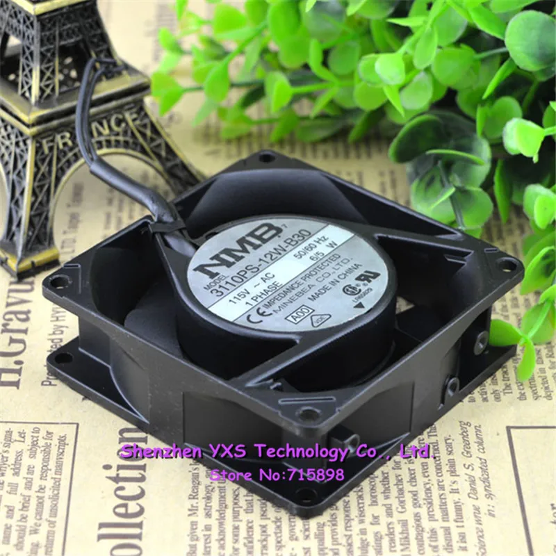 3110PS 12W B30 AC 115V 50/60HZ 6/5W 8025 80*80*25 мм 8 см 1200 об/мин 2 провода двойной шаровой подшипник