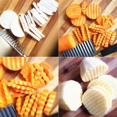Crinkle Cut Ножи чипсов резак с волнистым лезвием фри резак|Кухонные ножи| |